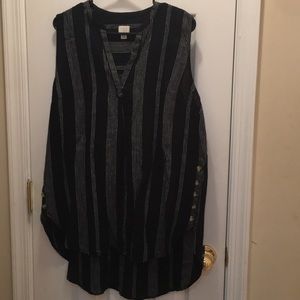 Black striped vest shirt